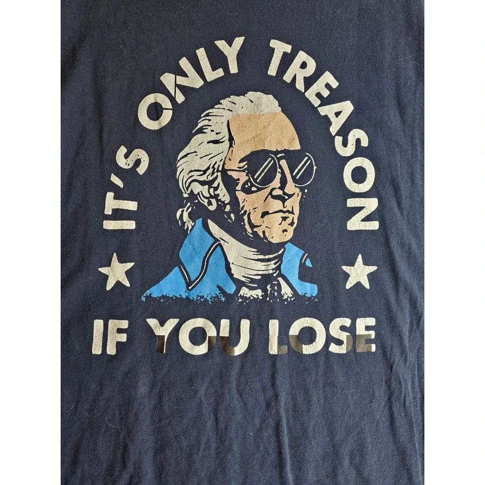 Americas 250th Birthday! Mens Blue Graphic T Shirt George Washington‎ Size 2XL